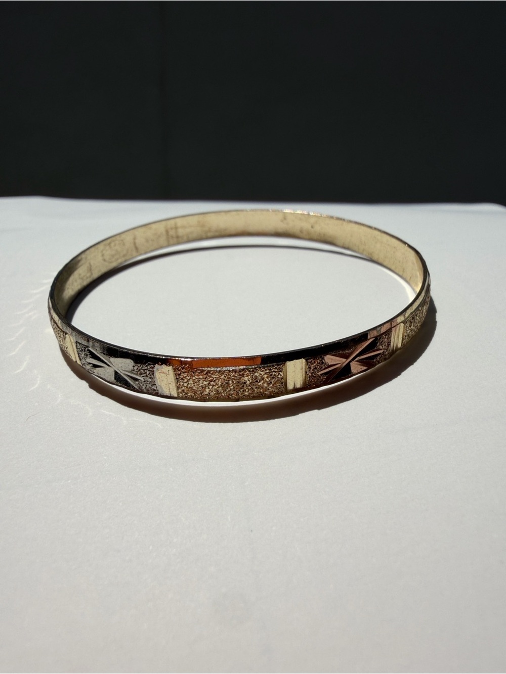 Gold-Tone Textured Women's Bangle Bracelet